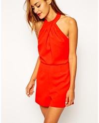 roter kurzer Jumpsuit von Asos