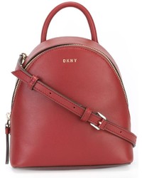 roter Leder Rucksack von DKNY