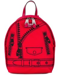 roter Leder Rucksack von Moschino