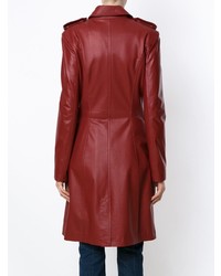 roter Leder Trenchcoat von Tufi Duek