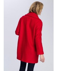 roter Mantel aus Bouclé von ESPRIT Collection