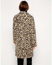 roter Mantel mit Leopardenmuster von Asos