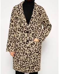 roter Mantel mit Leopardenmuster von Asos