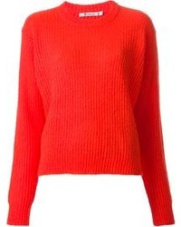 roter Oversize Pullover