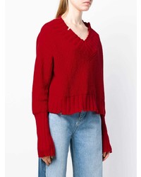 roter Oversize Pullover von MSGM