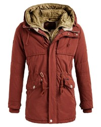 roter Parka mit einem Schwalbenschwanz von khujo