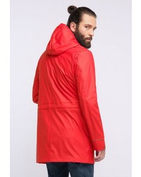 roter Parka mit einem Schwalbenschwanz von Schmuddelwedda