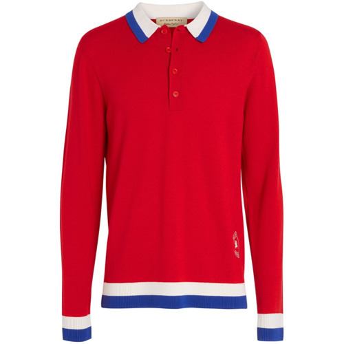 Roter Polo Pullover Von Burberry 390 Farfetch Com Lookastic