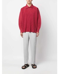 roter Polo Pullover von Homme Plissé Issey Miyake