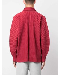 roter Polo Pullover von Homme Plissé Issey Miyake