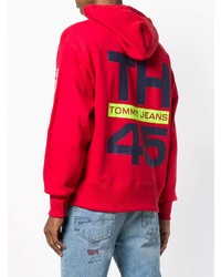 roter Pullover mit einem Kapuze von Tommy Jeans