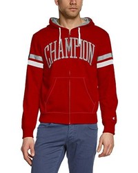roter Pullover mit einem Kapuze von Champion