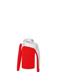 roter Pullover mit einem Kapuze von erima