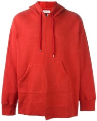 roter Pullover mit einem Kapuze von Facetasm