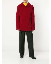 roter Pullover mit einem Kapuze von Strateas Carlucci