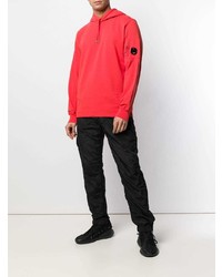 roter Pullover mit einem Kapuze von CP Company