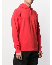 roter Pullover mit einem Kapuze von CP Company