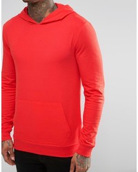 roter Pullover mit einem Kapuze von Asos