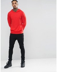 roter Pullover mit einem Kapuze von Asos