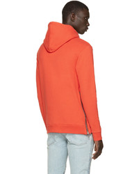 roter Pullover mit einem Kapuze von Balmain