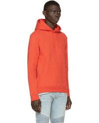 roter Pullover mit einem Kapuze von Balmain