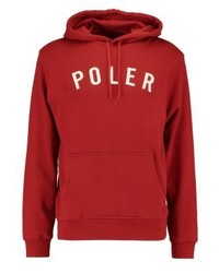 roter Pullover mit einem Kapuze von Poler