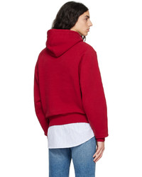 roter Pullover mit einem Kapuze von AMI Alexandre Mattiussi