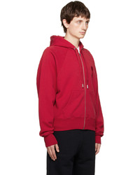 roter Pullover mit einem Kapuze von AMI Alexandre Mattiussi