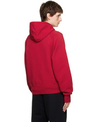 roter Pullover mit einem Kapuze von AMI Alexandre Mattiussi