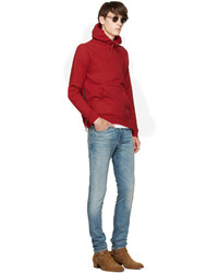 roter Pullover mit einem Kapuze von Balmain