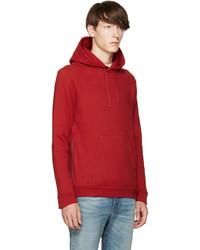 roter Pullover mit einem Kapuze von Balmain