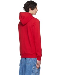 roter Pullover mit einem Kapuze von Balmain