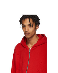 roter Pullover mit einem Kapuze von Amiri