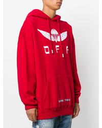 roter Pullover mit einem Kapuze von Off-White