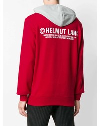 roter Pullover mit einem Kapuze von Helmut Lang