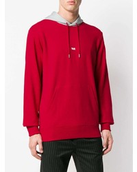 roter Pullover mit einem Kapuze von Helmut Lang