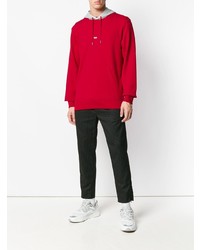 roter Pullover mit einem Kapuze von Helmut Lang