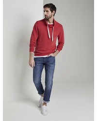 roter Pullover mit einem Kapuze von Tom Tailor