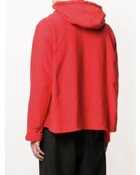 roter Pullover mit einem Kapuze von Facetasm