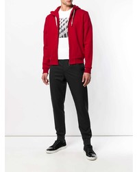 roter Pullover mit einem Kapuze von Z Zegna