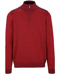 roter Pullover mit einem Reißverschluss am Kragen von BASEFIELD