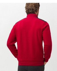 roter Pullover mit einem Reißverschluss am Kragen von Brax