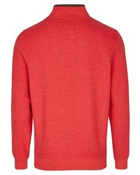 roter Pullover mit einem Reißverschluss am Kragen von Daniel Hechter