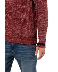 roter Pullover mit einem Reißverschluss am Kragen von JP1880