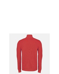 roter Pullover mit einem Reißverschluss am Kragen von LERROS
