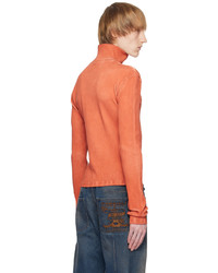 roter Pullover mit einem Reißverschluss am Kragen von Misbhv