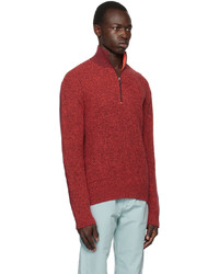 roter Pullover mit einem Reißverschluss am Kragen von Ps By Paul Smith