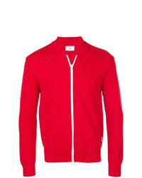 roter Pullover mit einem Reißverschluß von AMI Alexandre Mattiussi