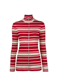 roter Pullover mit einem Reißverschluß von Prada