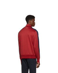 roter Pullover mit einem Reißverschluß von Moncler